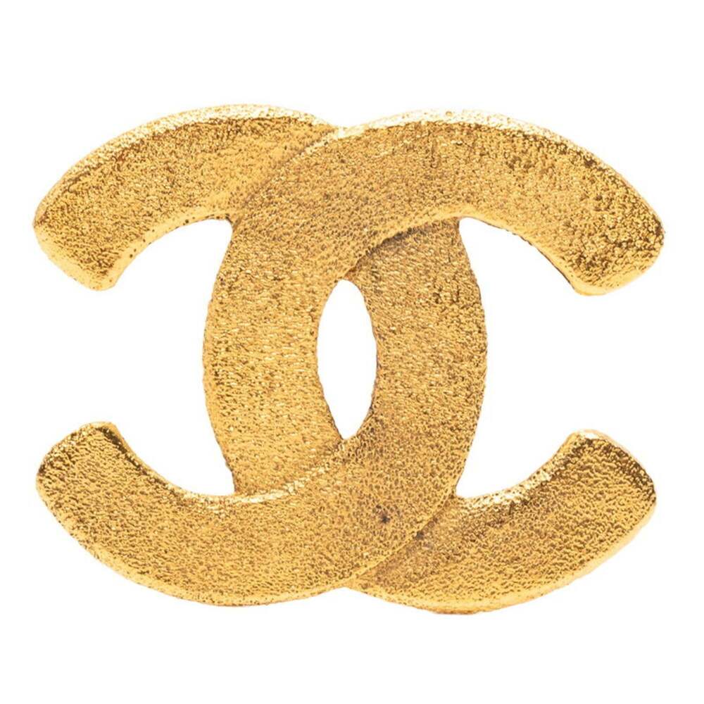 CHANEL Gold Logo Brooch - Picture 1 of 6
